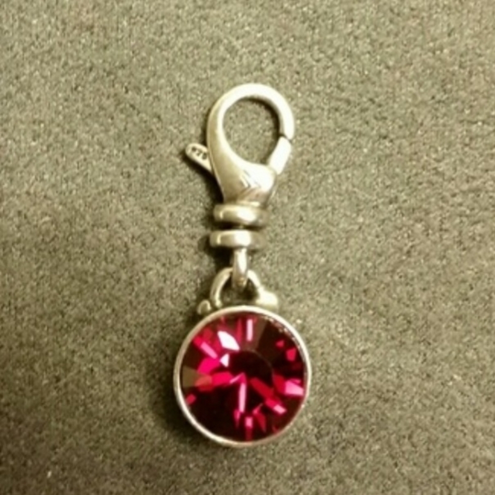 Silpada 925 Sterling Silver Ruby Red Crystal July… - image 2